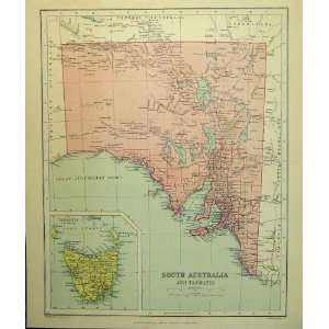  Map South Australia Tasmania 1926 Lake Eyre Bass Strait 