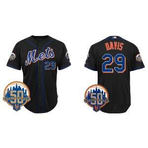New York Mets Authentic MLB Jerseys #29 DAVIS BLACK Cool Base BASEBALL 