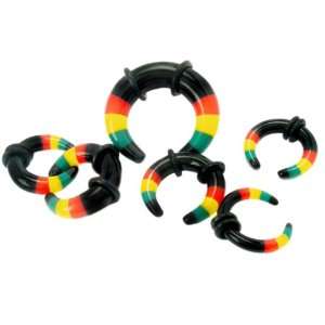  Acrylic Rasta Buffalo Tapers  2g (6.5mm)   Sold as a Pair 