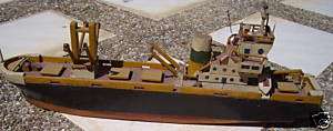   Freighter Ship old Vintage model hand made boat nautical sign shipping