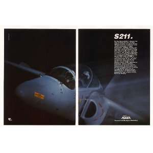  1986 Agusta Siai Marchetti S 211 Jet Aircraft 2 Page Print 
