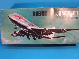 PAN AM BOEING 747 JUMBO JET SEE THRU FRICTION POWERED BOXED HONG KONG 