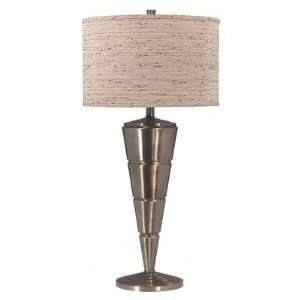   : Antique Brass Table Lamp With Tan Textured Shade: Home Improvement