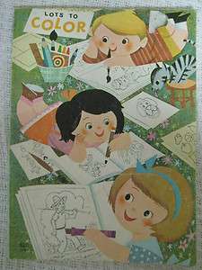 Vintage 1975 COLORING BOOK Samuel Lowe Company LOTS TO COLOR  