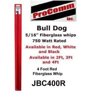   JBC400R Dog 4 Ft. Fiber Glass Whip CB Antenna (Red): Car Electronics