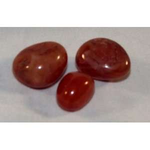  3 Carnelian Tumbled Stones 