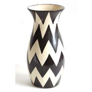  Large Black ZigZag Vase