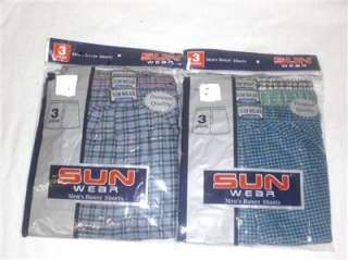 LOT OF 6 MENS PLAID BOXER SHORTS UNDERWEAR ANY SIZE  