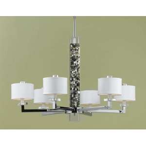    6H Sahara 6 Light Chandelier Abalone Shell/Chrome