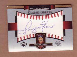 DWIGHT EVANS 2003 Sweet Spot Classic Greats Blue Ink Auto Red Sox 