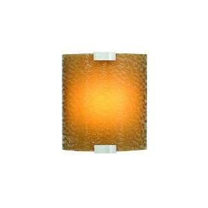   Fluorescent Wall Sconce in Bronze Shade Color Bubble Glass Dark Amber