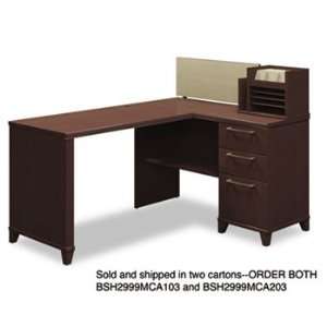  Enterprise Corner Desk, 60w x 47d x 41 3/4h, Mocha Cherry 