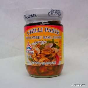 Por Kwan   Chilli Paste with Sweet Basil: Grocery & Gourmet Food