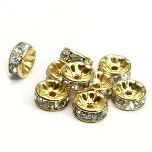   Swarovski Crystal Gold Plated with Crystal Color Rondelle Spacer Bead
