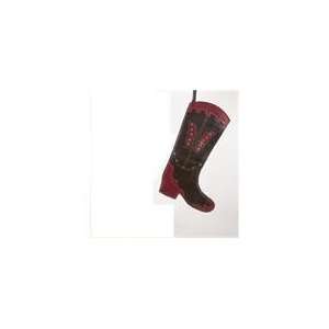  Country Cowgirl Red Leather Boot with Butterfly Christmas 