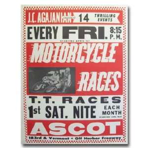  1962 Ascot Motorcycle Racing Program Poster Print: Home 