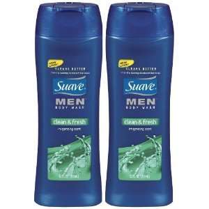 Suave Men Body Wash, Clean & Fresh, Exhilarating Clean, 12 