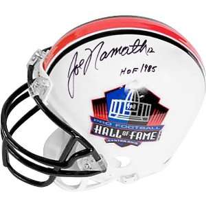   Fame Joe Namath Signed Mini Helmet  Class of 1985