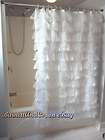 Set/2 LUSH,white shower curtain, shabby fluffy soft lace tulle 