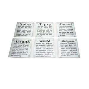  Drunk Glass Coasters Set of 6