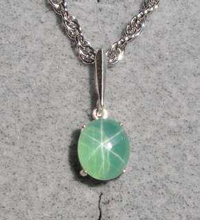 LINDE LINDY SPRING GREEN STAR SAPPHIRE CREATED PENDANT  