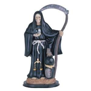  16 Inch Black Santa Muerte Saint Death Grim Reaper Statue 