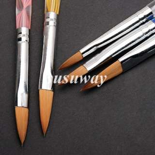   two 2 Ways Acrylic Nail Art Brush Pen Cuticle Pusher DIY Salon Tool