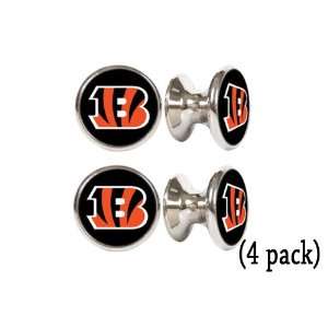   Bengals NFL Stainless Steel Cabinet Knobs / Drawer Pulls (4 pack
