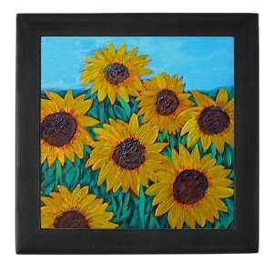  Sunflowers Black Art Keepsake Box by  Baby
