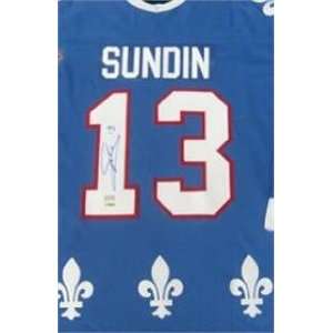  Mats Sundin autographed Hockey Jersey (Quebec Nordiques 