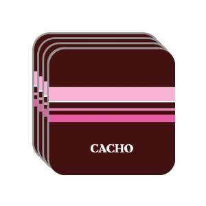 Personal Name Gift   CACHO Set of 4 Mini Mousepad Coasters (pink 