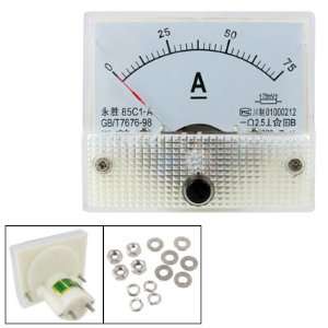  Amico 85C1 DC 0 75A Rectangle Analog Panel Ammeter Gauge 
