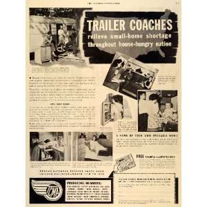   Ad Trailer Coaches Mobile Home University Missouri   Original Print Ad