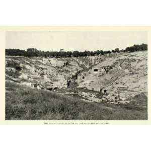  1923 Print Roman Amphitheater Cagliari Sardinia Italy 