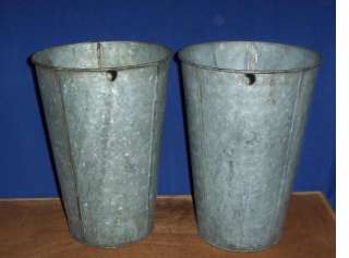 This auction is for 2 OLD galvanized sap bucketswith double seams 
