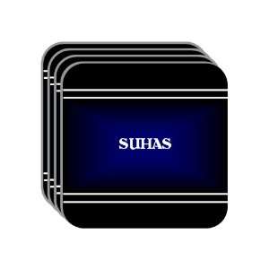 Personal Name Gift   SUHAS Set of 4 Mini Mousepad Coasters (black 