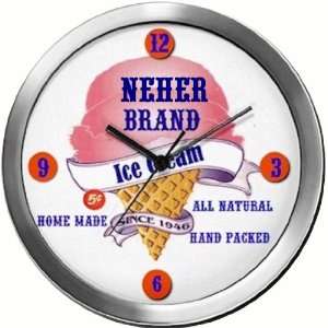 NEHER 14 Inch Ice Cream Metal Clock Quartz Movement  