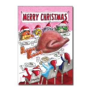  Xmas Big Bird Funny Merry Christmas Greeting Card: Office 