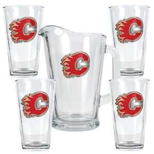  Calgary Flames NHL Pint Ale Glass   Primary Logo: Sports 