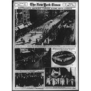  Suffragists showiest parade along 5th Avenue,1913,NYC 