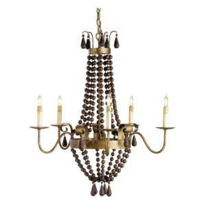  Nicolette Wooden Bead Swag Mini Chandelier 24D