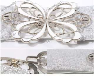 Cute Dazzling Crystal Butterfly Buckle Elastic Waist Belt Hot!!  