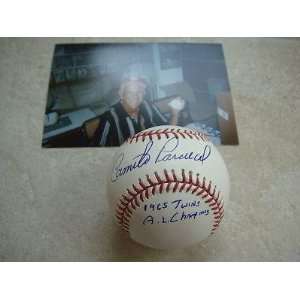  Camilo Pascual Autographed Baseball   1965 Twins A l 