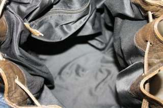 VTG Columbian Leather Backpack Tote Bag Vintage Boho Rucksack 70s 