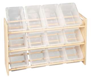 Ecr4kids 3 Tier Storage Rack With Clear Tubs 763960501573  