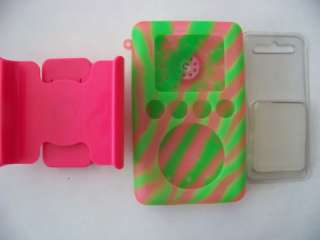 iPod Classic 3G Pink Green Skin Belt Clip Screen 20GB  