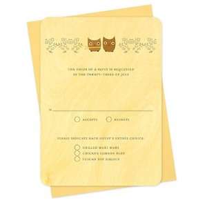  Owl Vows Reply Card   Real Wood Wedding Stationery: Health 
