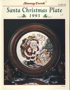 Stoney Creek 1993 Santa Christmas Plate cross stitch pattern  