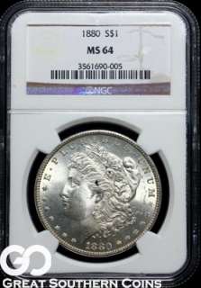 1880 NGC Morgan Silver Dollar NGC MS 64 ** NICE MORGAN!!!  