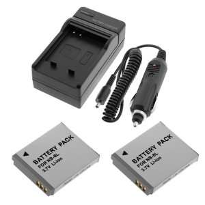  Replacement Batteries + Mini Battery Charger for Canon PowerShot D10 